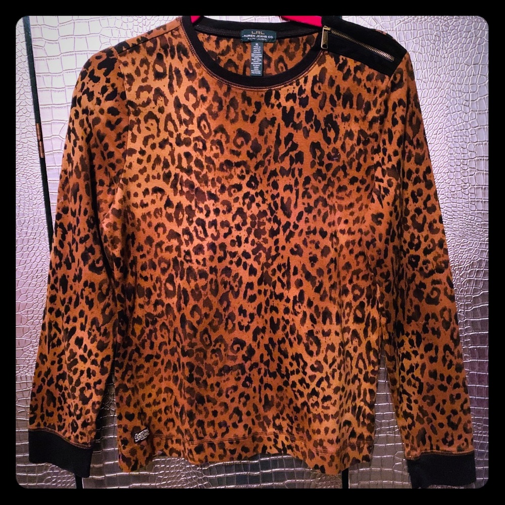 Ralph Lauren Thick Leopard print long sleeve XL